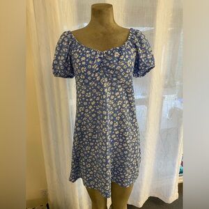 Streetwear Society Blue Floral Mini Dress